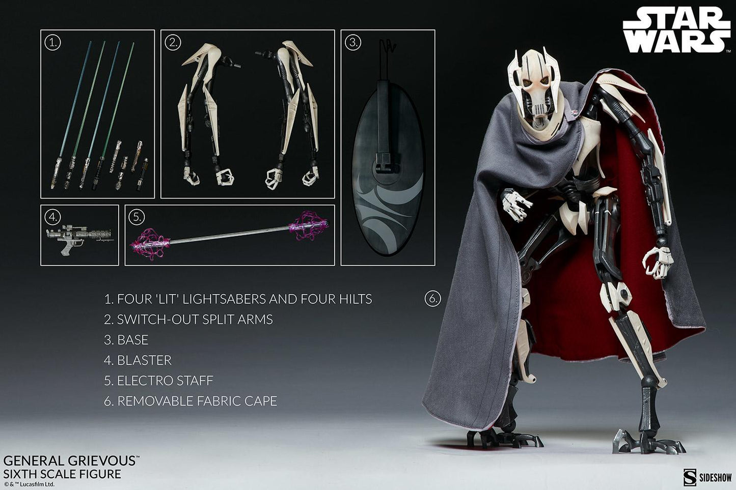General Grievous - Star Wars Sideshow Collectibles 1/6 Scale Action Figure