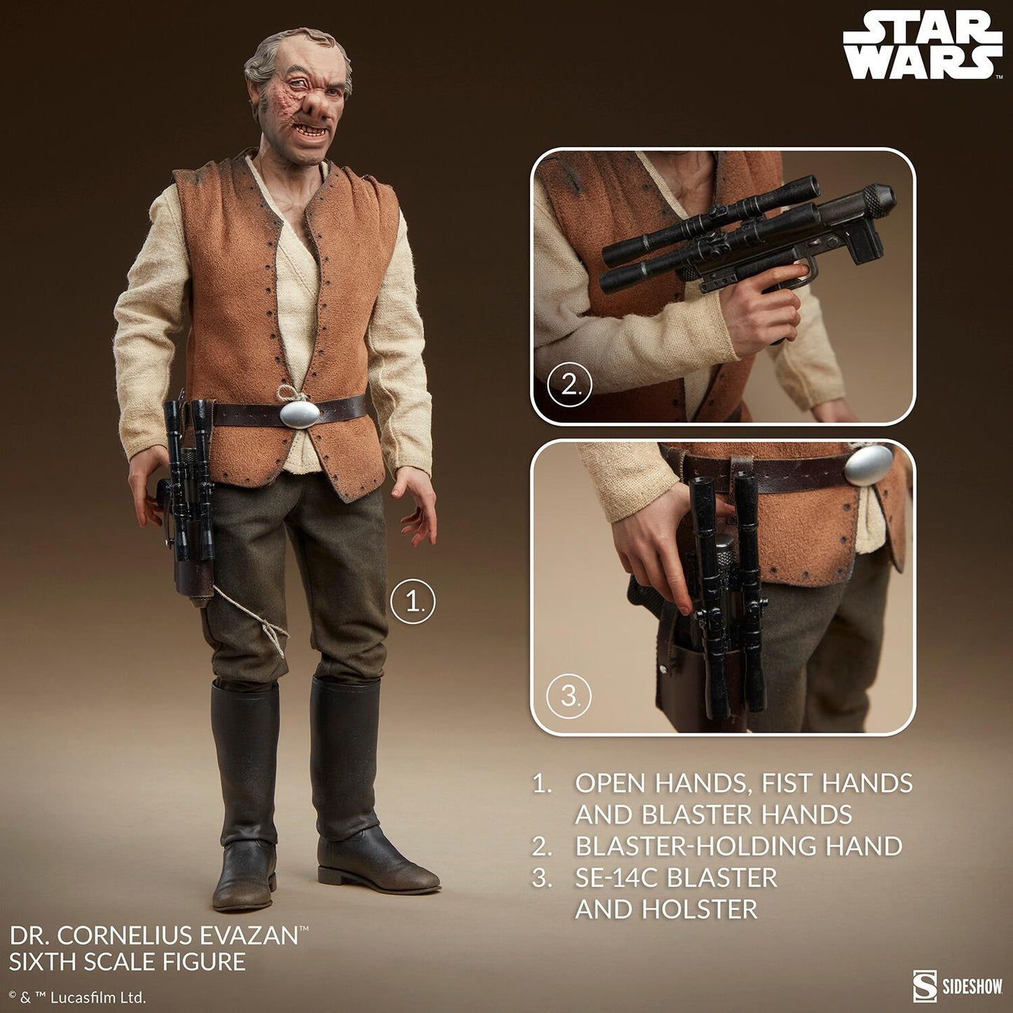 Dr Cornelius Evazan - Star Wars: A New Hope Sideshow Collectibles 1/6 Scale Action Figure (Re-Run)