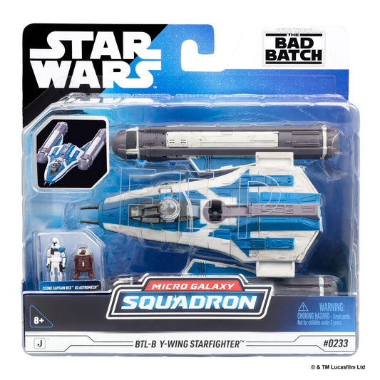 Star Wars Micro Galaxy Squadron 5 Inch Vehicle Series 11 - BTL-B Y-Wing With Captain Rex