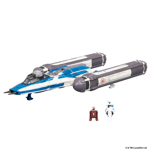 Star Wars Micro Galaxy Squadron 5 Inch Vehicle Series 11 - BTL-B Y-Wing With Captain Rex