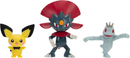 Pokémon Battle Figure 3 Pack W23 - Pichu, Machop & Weavile