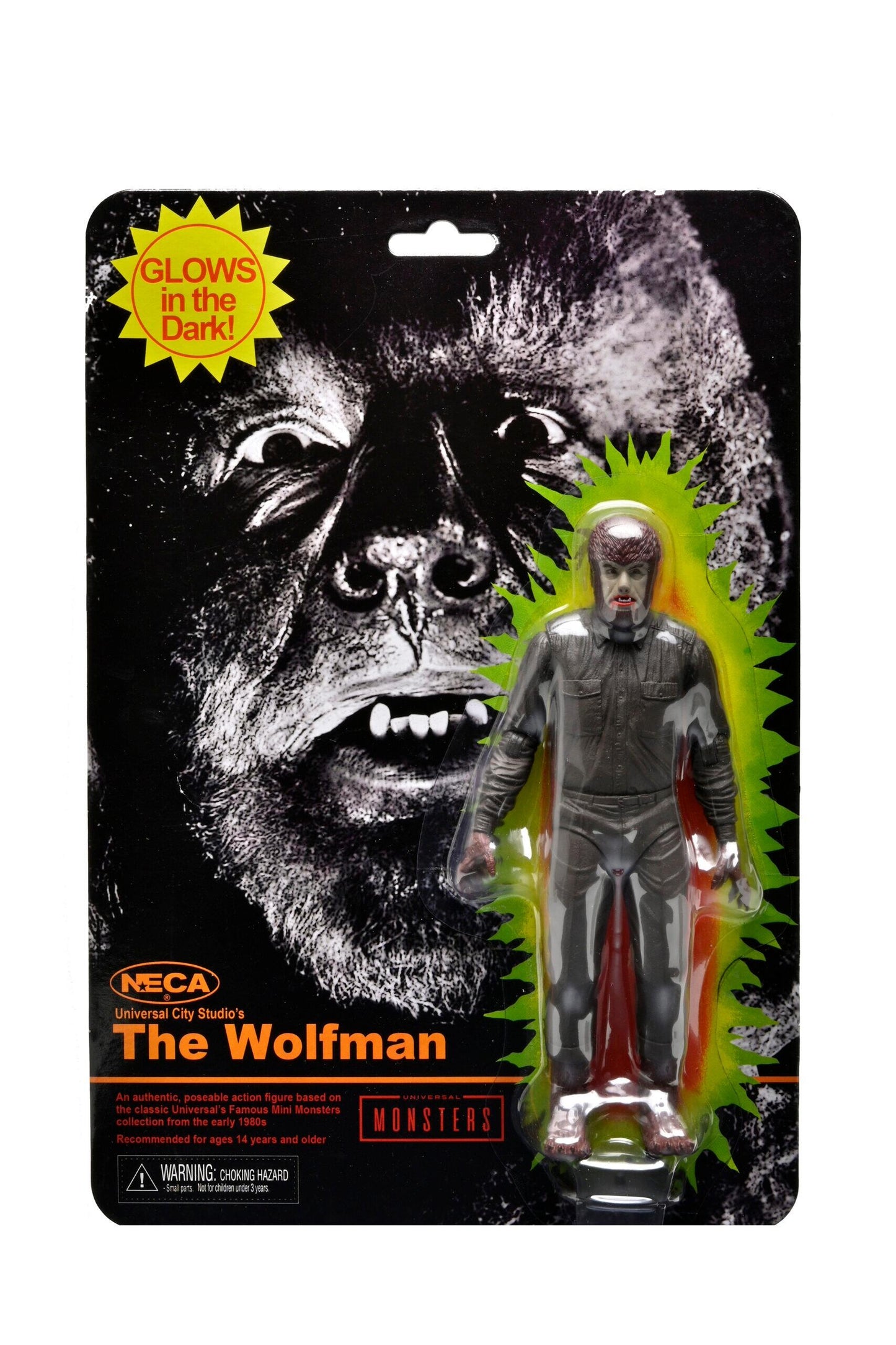 Universal Monsters Ultimate 7 Inch Scale Retro Action Figure - Wolfman (Glow In The Dark)