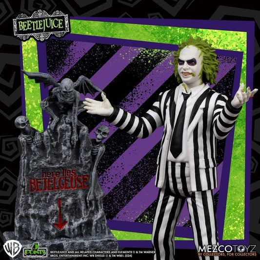 Beetlejuice 5 Points Deluxe Action Figure - Beetlejuice (Striped Suit)