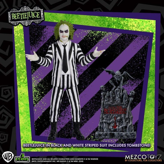 Beetlejuice 5 Points Deluxe Action Figure - Beetlejuice (Striped Suit)