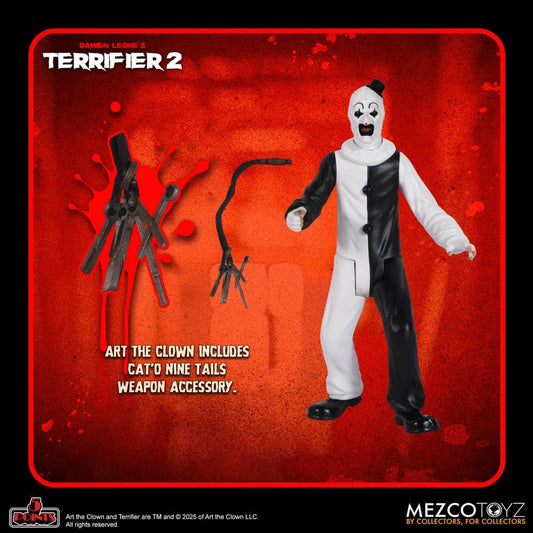 Terrifier 2 Mezco 5 Points Action Figure - Art The Clown *Upside Down Bubble*