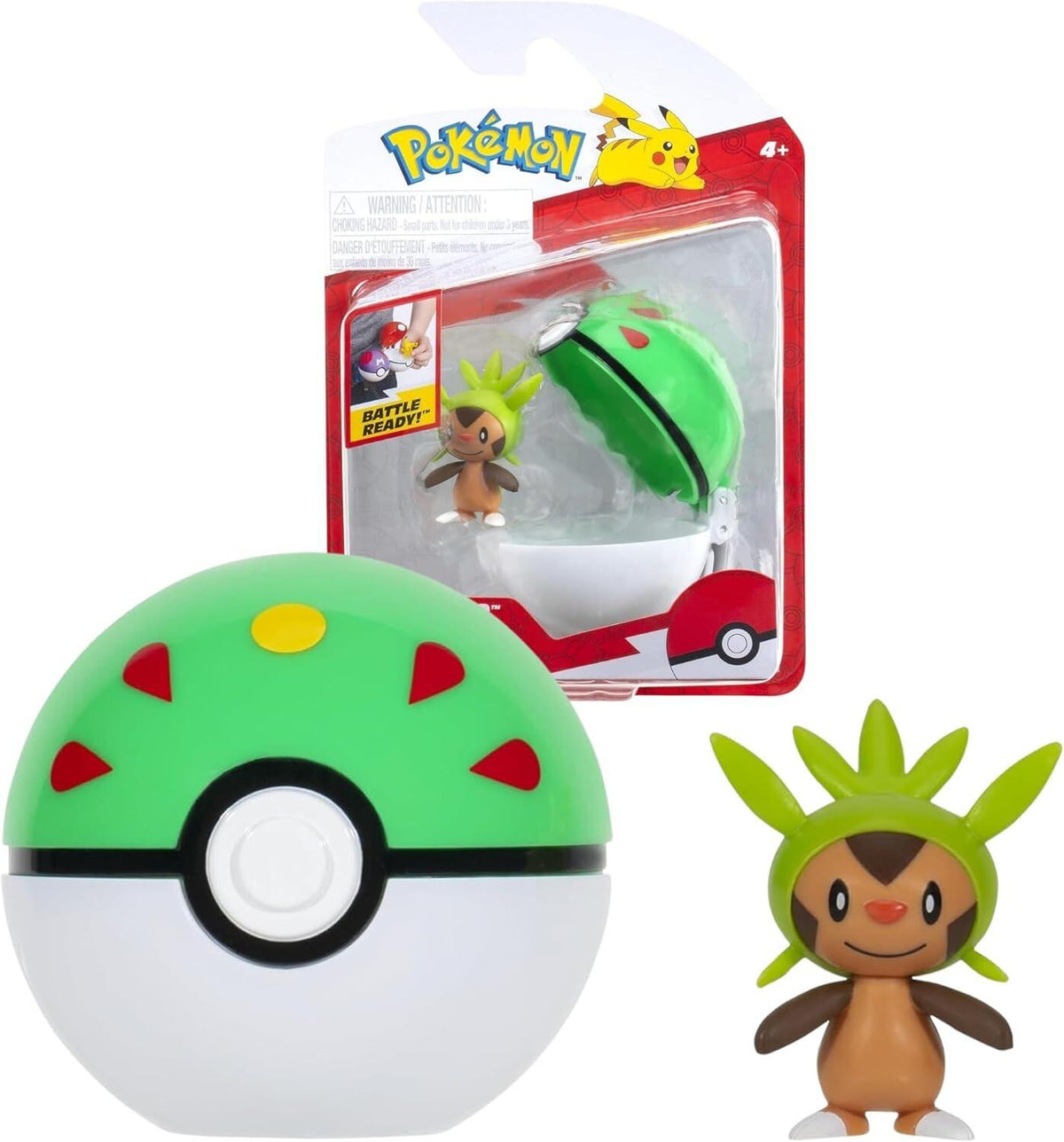 Pokémon Clip N Go Battle Figure Wave 19 - Chespin With Friend Ball